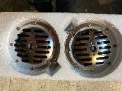 Twin Chrome Slotted Grill Horns (NOS) GGE1645 CLEAR
